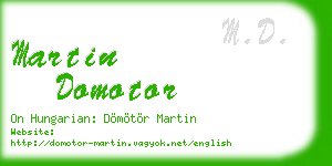 martin domotor business card