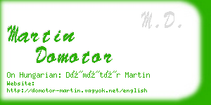 martin domotor business card